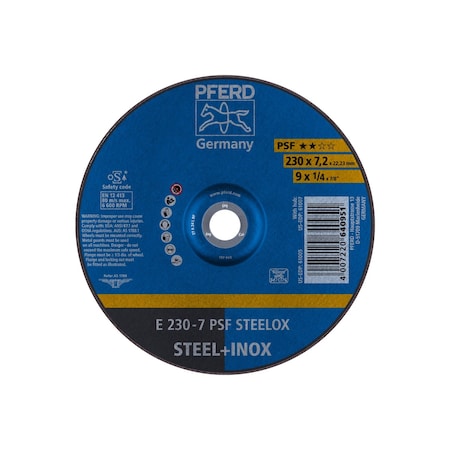 Pferd Grinding Wheel, T27, 9" x 1/4 61005